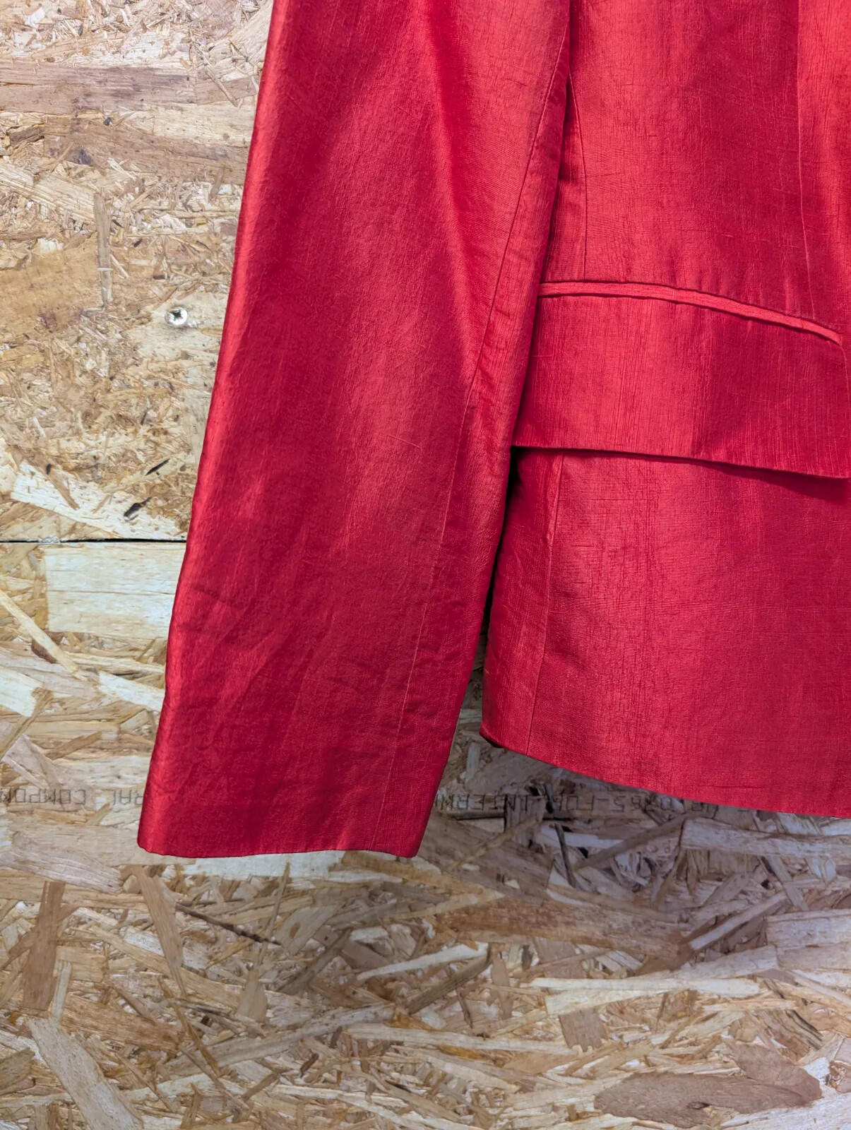 Vintage DKNY Silk Blazer Womens Size 6/8 Red Silk Long Sleeve Button Up 80s