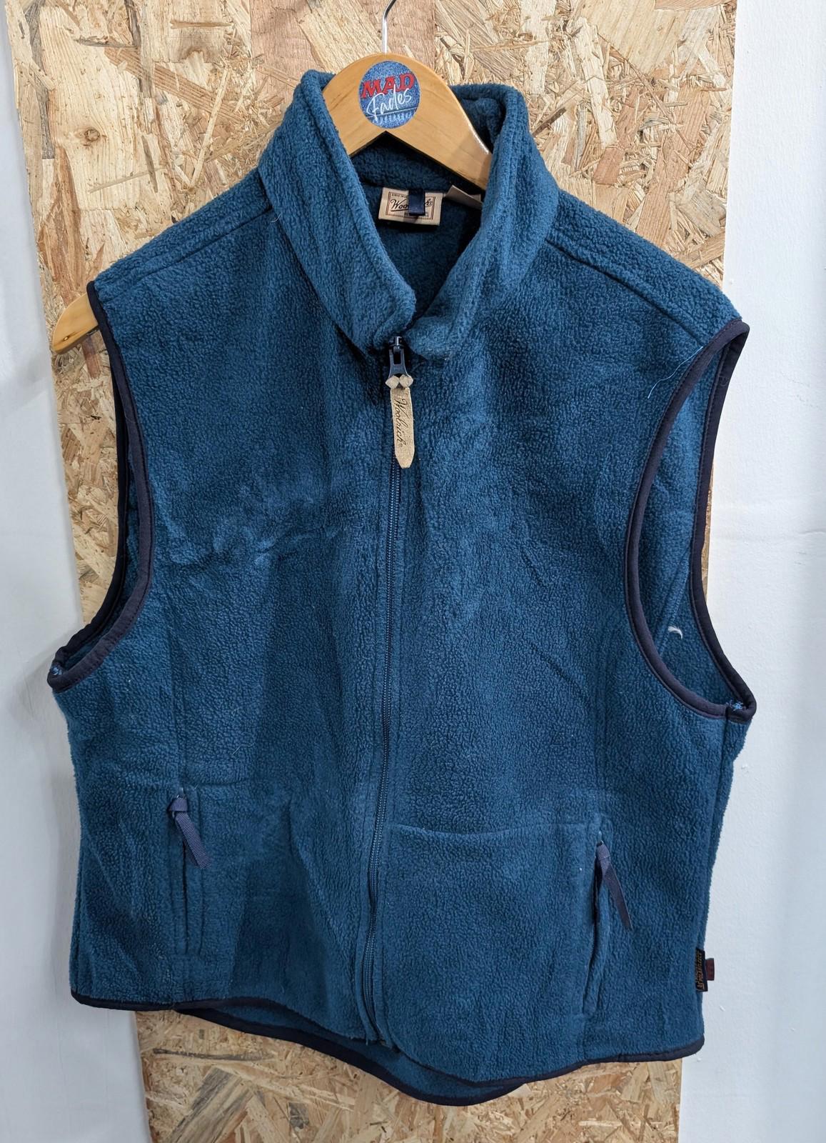 Woolrich Fleece Gilet XL Women Vest Teal Blue Front Zip Layer Bodywarmer Walking