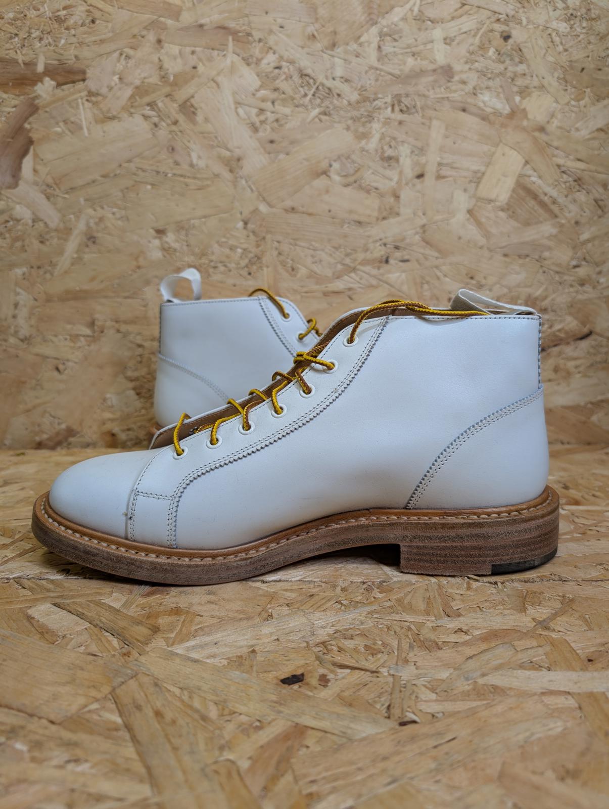 Trickers Ethan Monkey Boots Size 7.5 UK 41 EU White Lace Up Mod England Made New