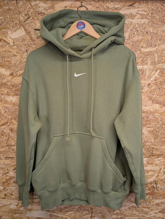 Nike Hoodie XS Men Olive Green Pullover Sweatshirt Centre Swoosh Heavy Duty