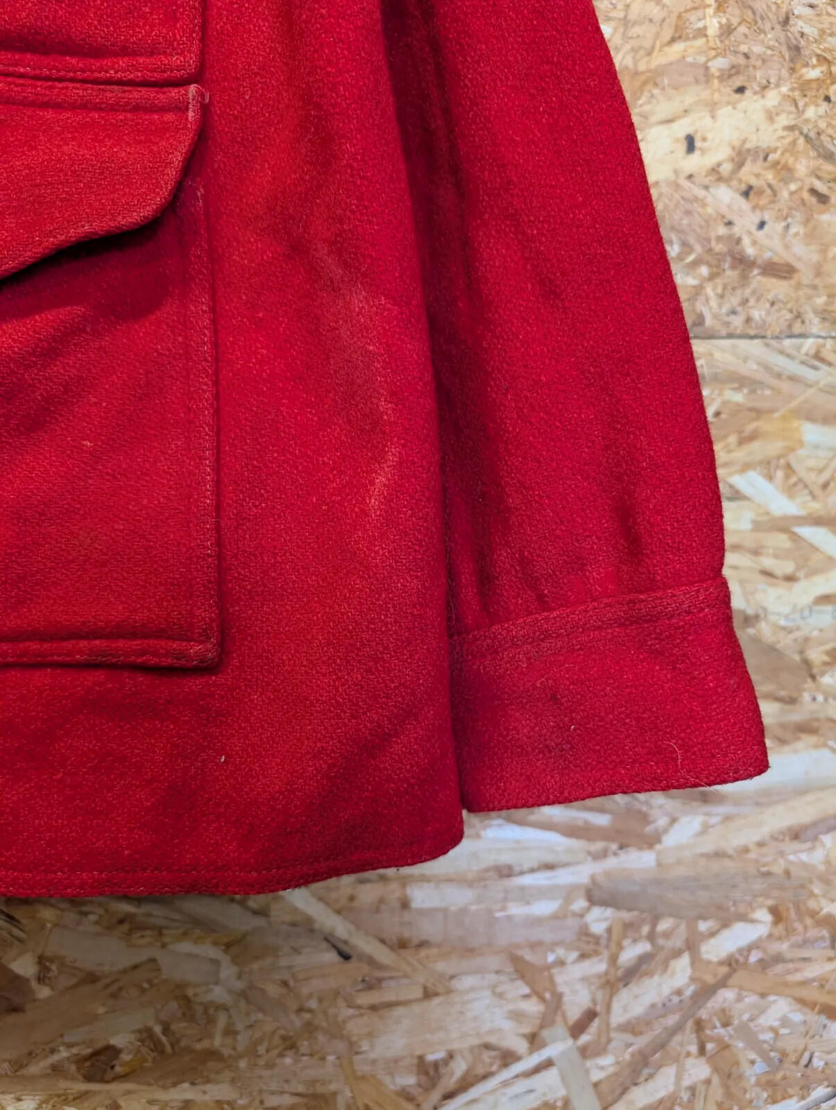 Vintage Filson Garment Wool Jacket Mens Red Large Snap Pockets Union Made USA