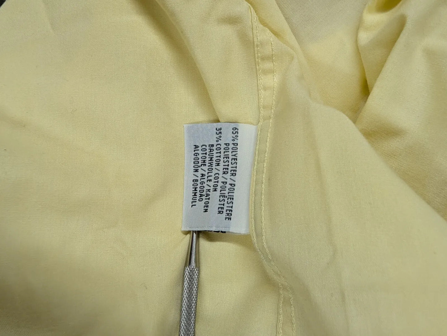 Vintage Thomas Burberry Short Sleeve Button Up Shirt Mens XL Yellow Cream Cotton