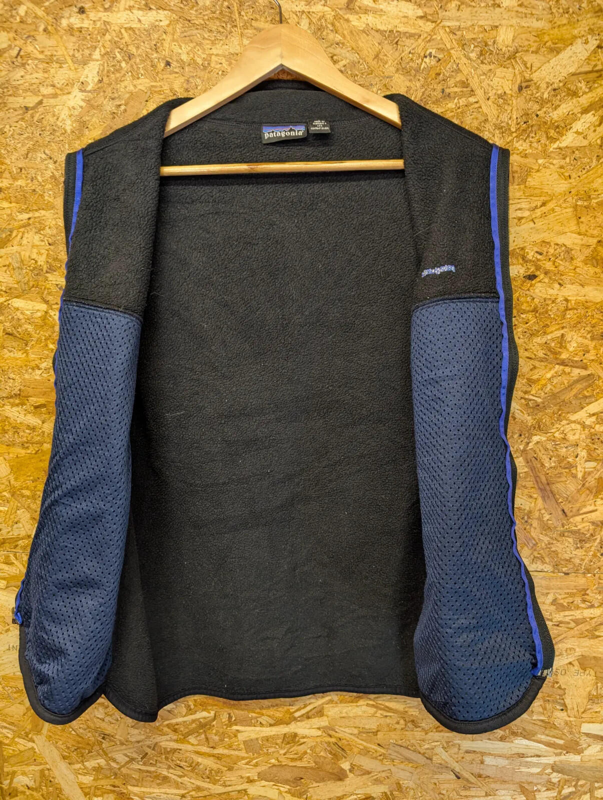 Vintage Patagonia Vest Fleece Mens Medium Black Full Zip USA Made 90s Gilet