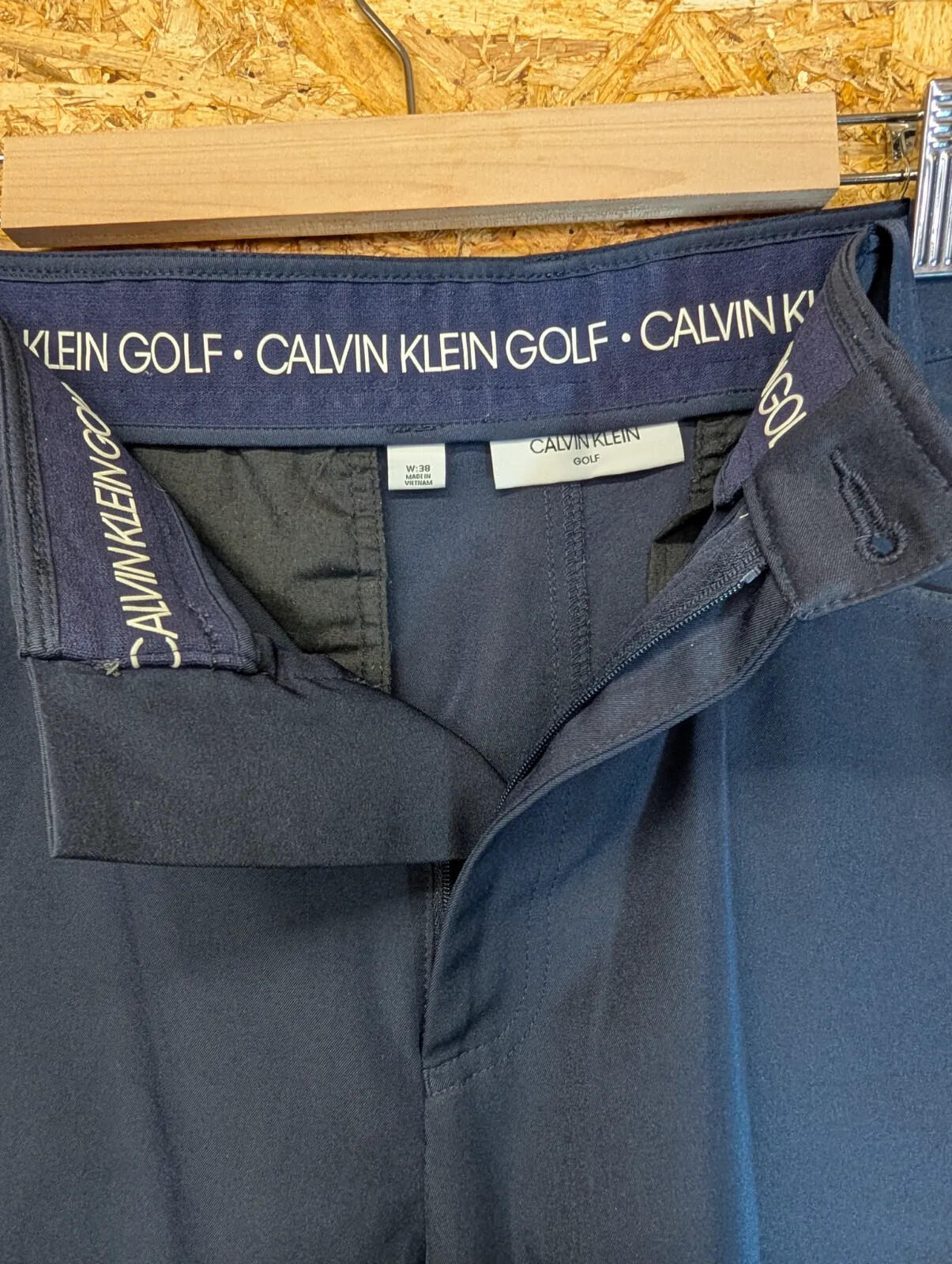 Calvin Klein Golf Shorts Mens W38 Navy Blue Stretch Zip Fly Pockets Belt Loops
