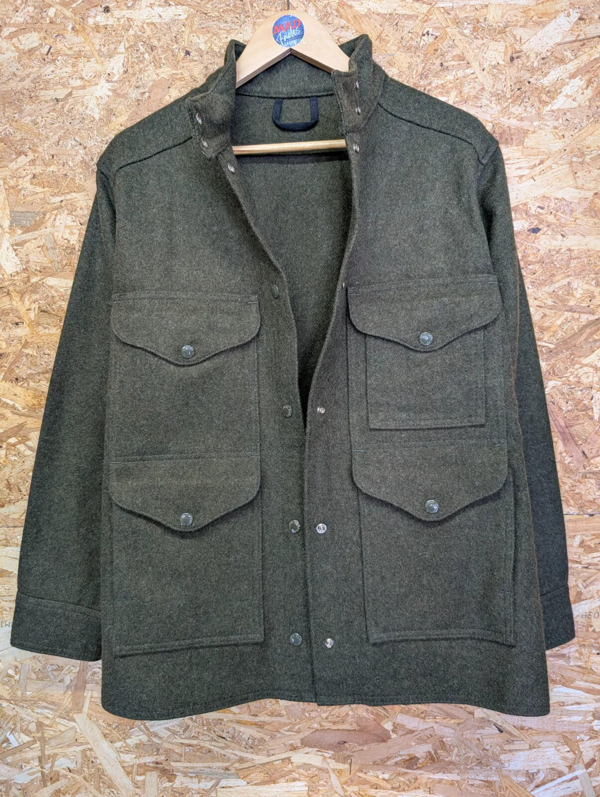 Filson Cruiser Wool Field Jacket Men Medium Forest Green Wool Snap USA Made