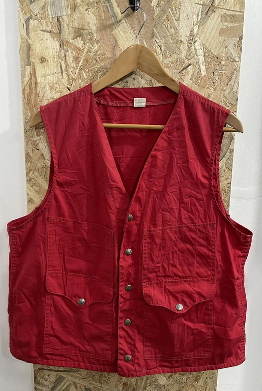 Filson Red Cotton Dry Tin Vest Made USA Lot 10 Cloth Gilet Body Warmer 42 Large