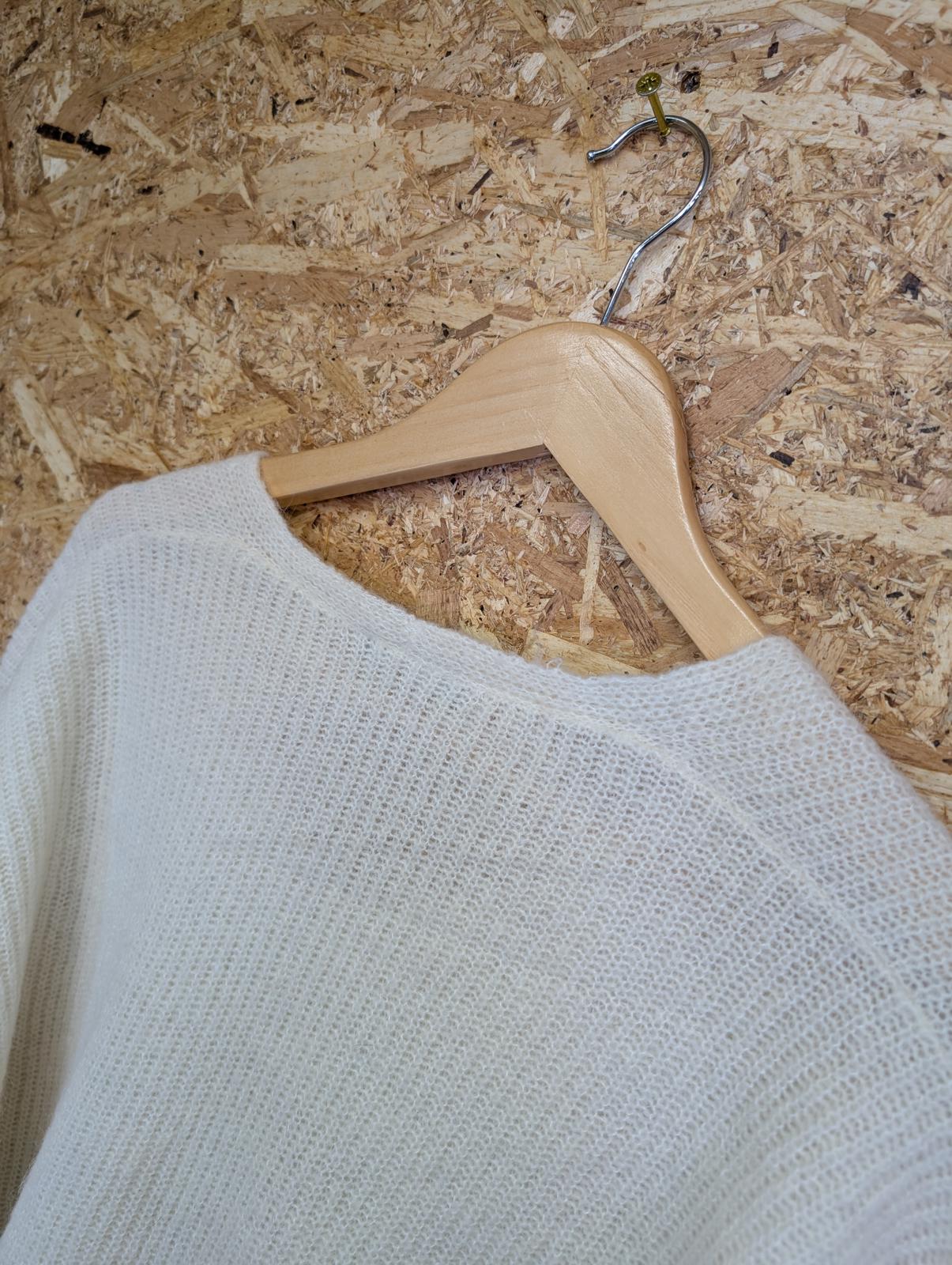 United Colours of Benetton XS-S V-Neck Jumper Soft Knit Oversize Sweater White