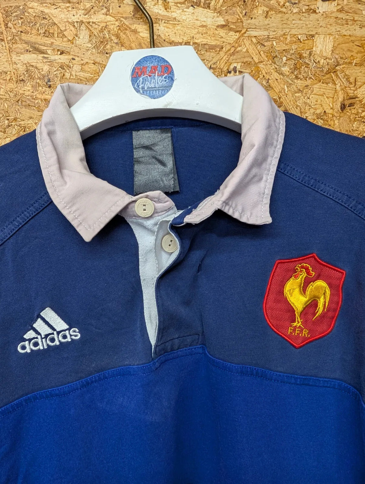 Vintage France 12/13 Rugby Shirt Mens Medium Blue International Adidas L/S