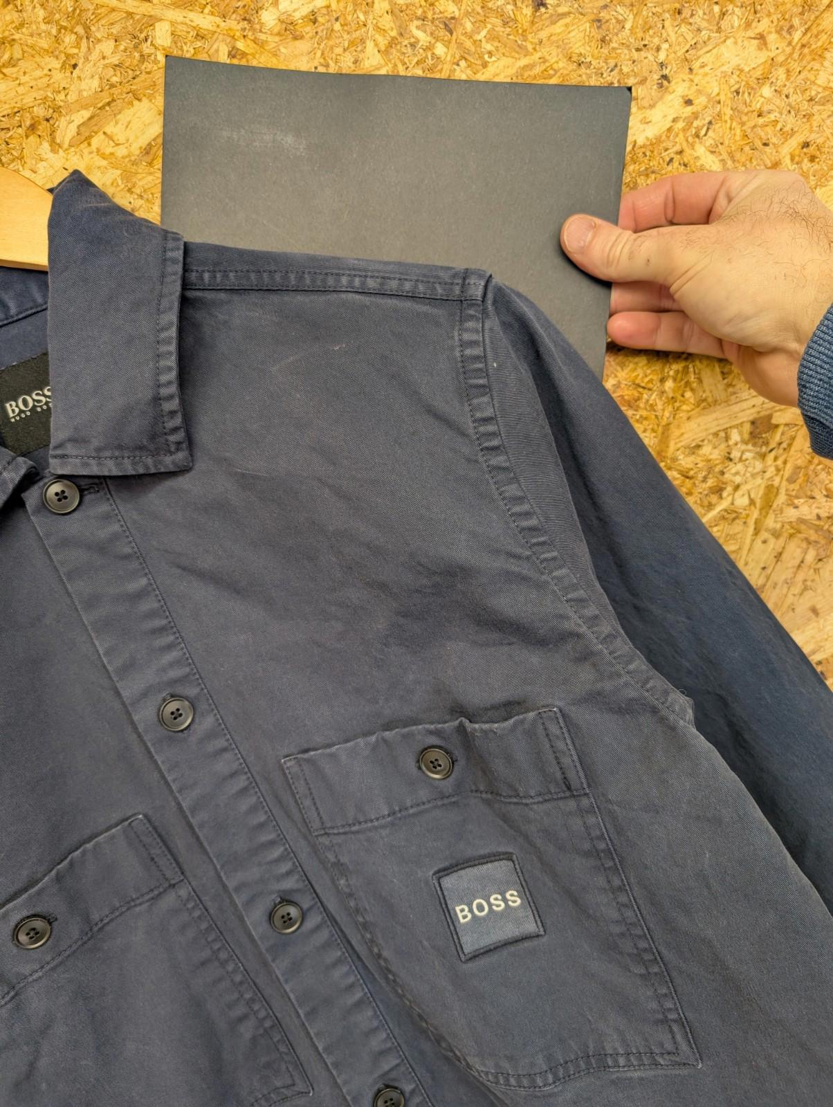 Hugo Boss Blue Overshirt Small Men Jacket Casual Canvas Cotton Chore Shacket