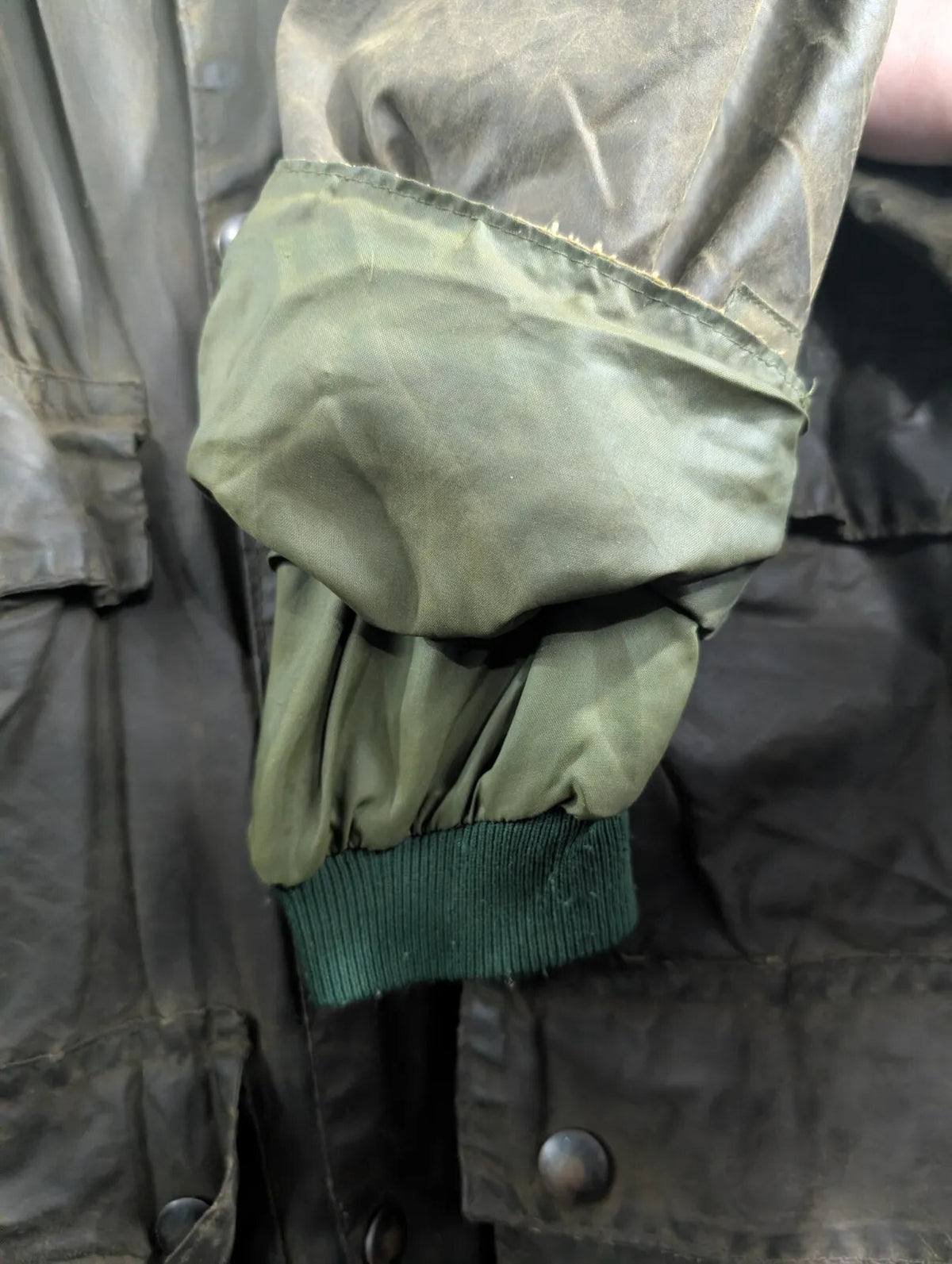 Vintage 80s Barbour Bedale Jacket Men Small C36 Green 2 Royal Crest Warrants YKK