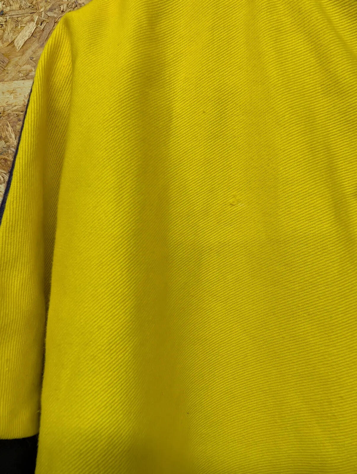 Vintage Smock Company Pullover Oversized Medium Yellow Blue Twill Nautical 1992