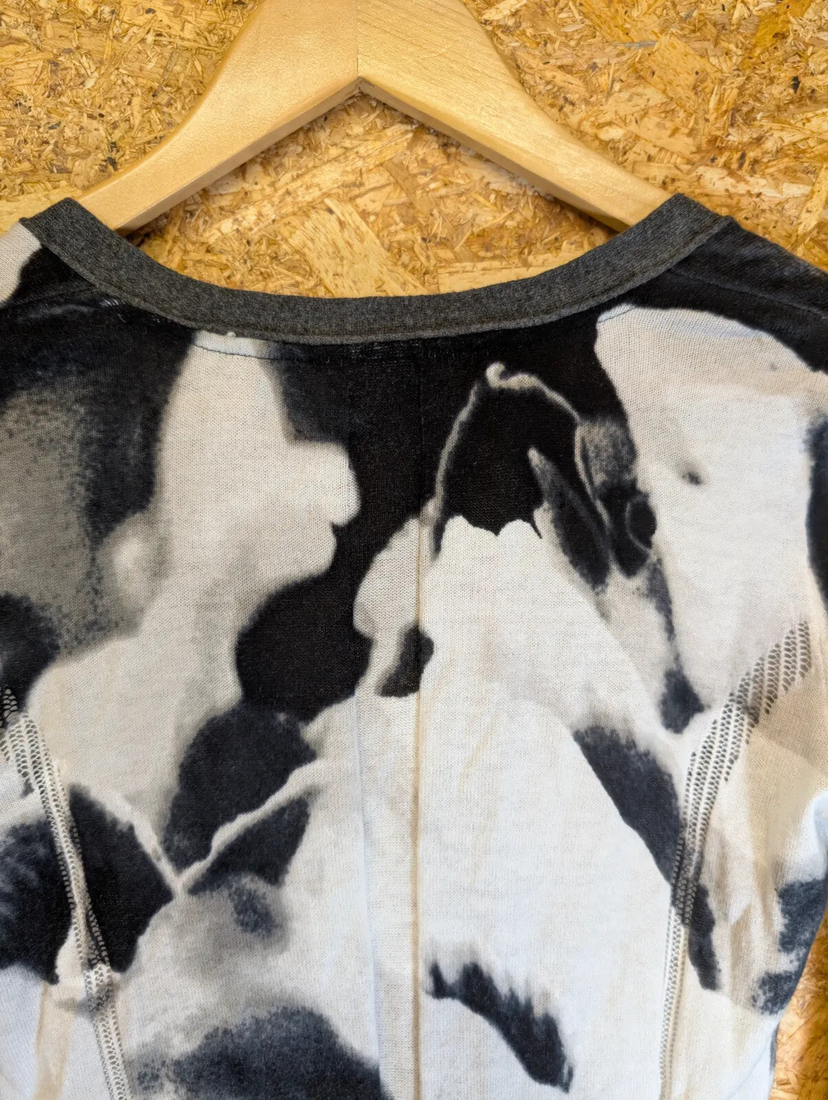 Simply Vera Wang Cardigan Womens XS Black White V-Neck Knitted Abstract Tie-Dye