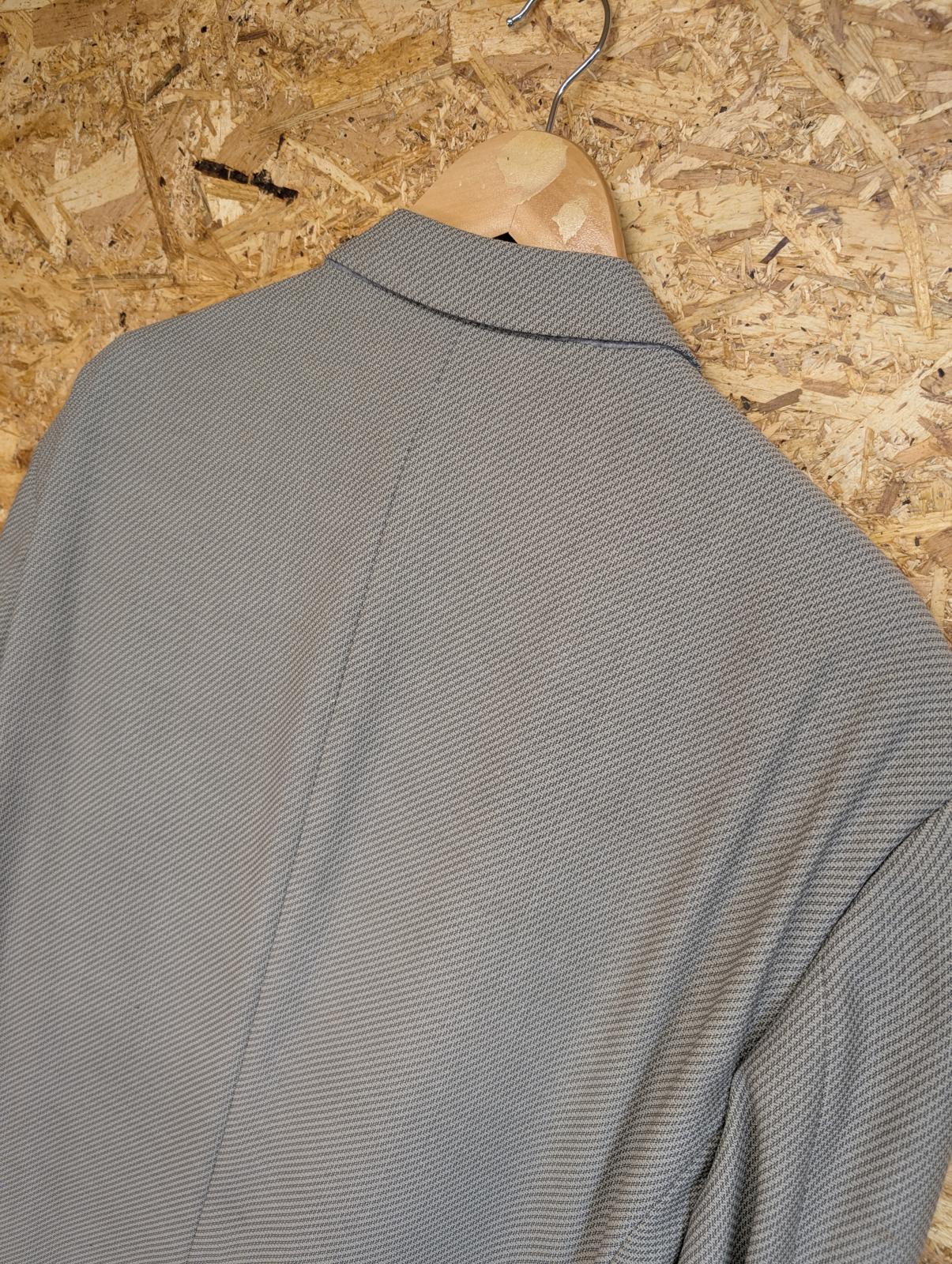 Armani Collezioni Wool Blazer 44R XL Light Blue Jacket Designer Tricot-effect