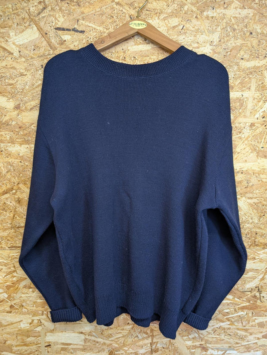 Filson Knitted Jumper Mens Large Navy Blue Wool Sweater Style 702 Made In USA