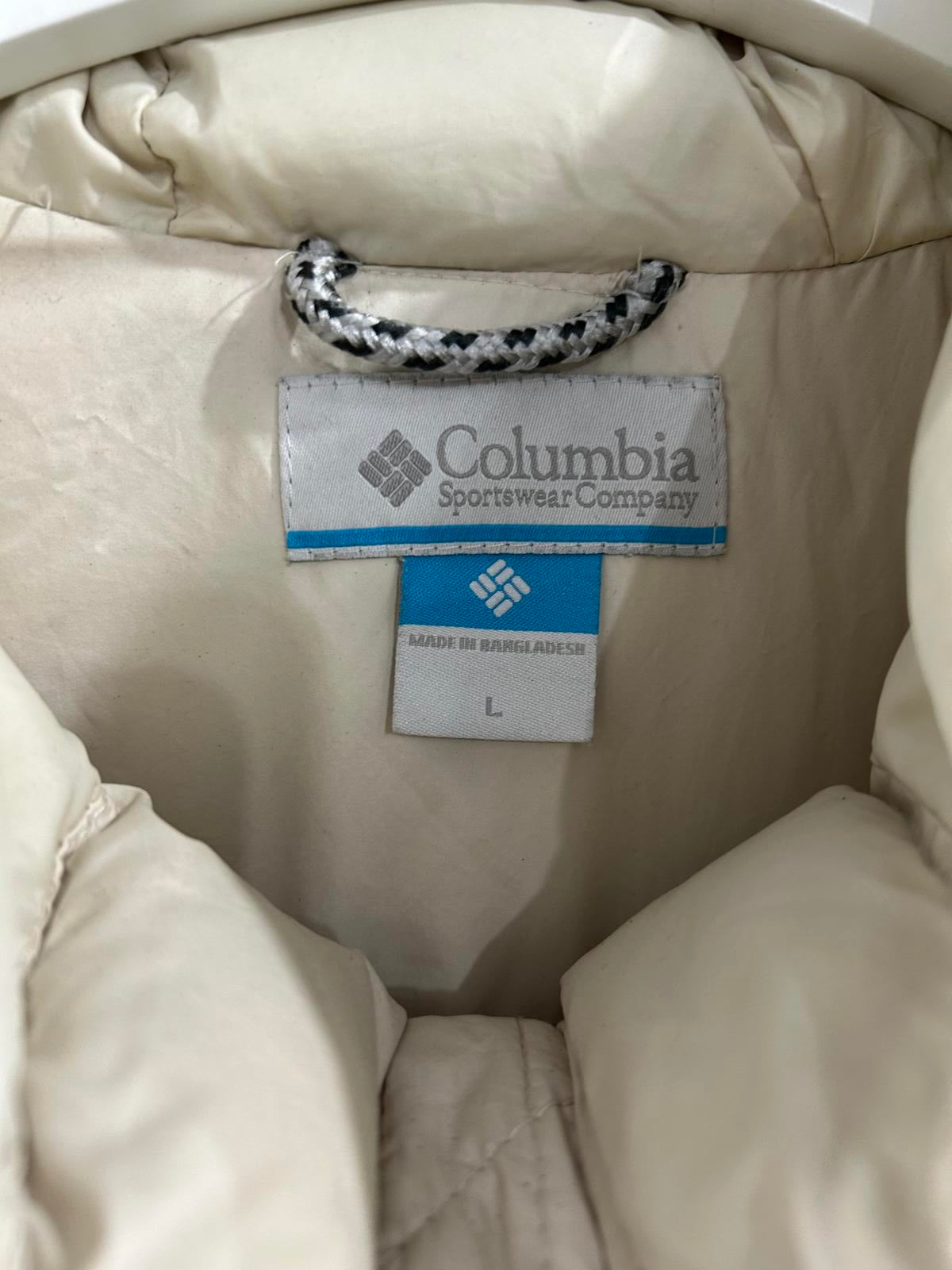 Columbia Omni Womens Large White Cream Puffa Jacket Full Length Padded Coat