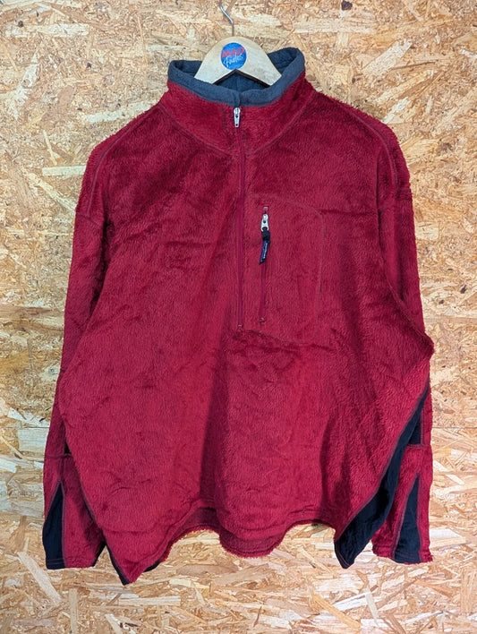 Vintage 90s Patagonia R1 Fleece Mens XL Burgundy Red Polartec Logo 1/4 Zip