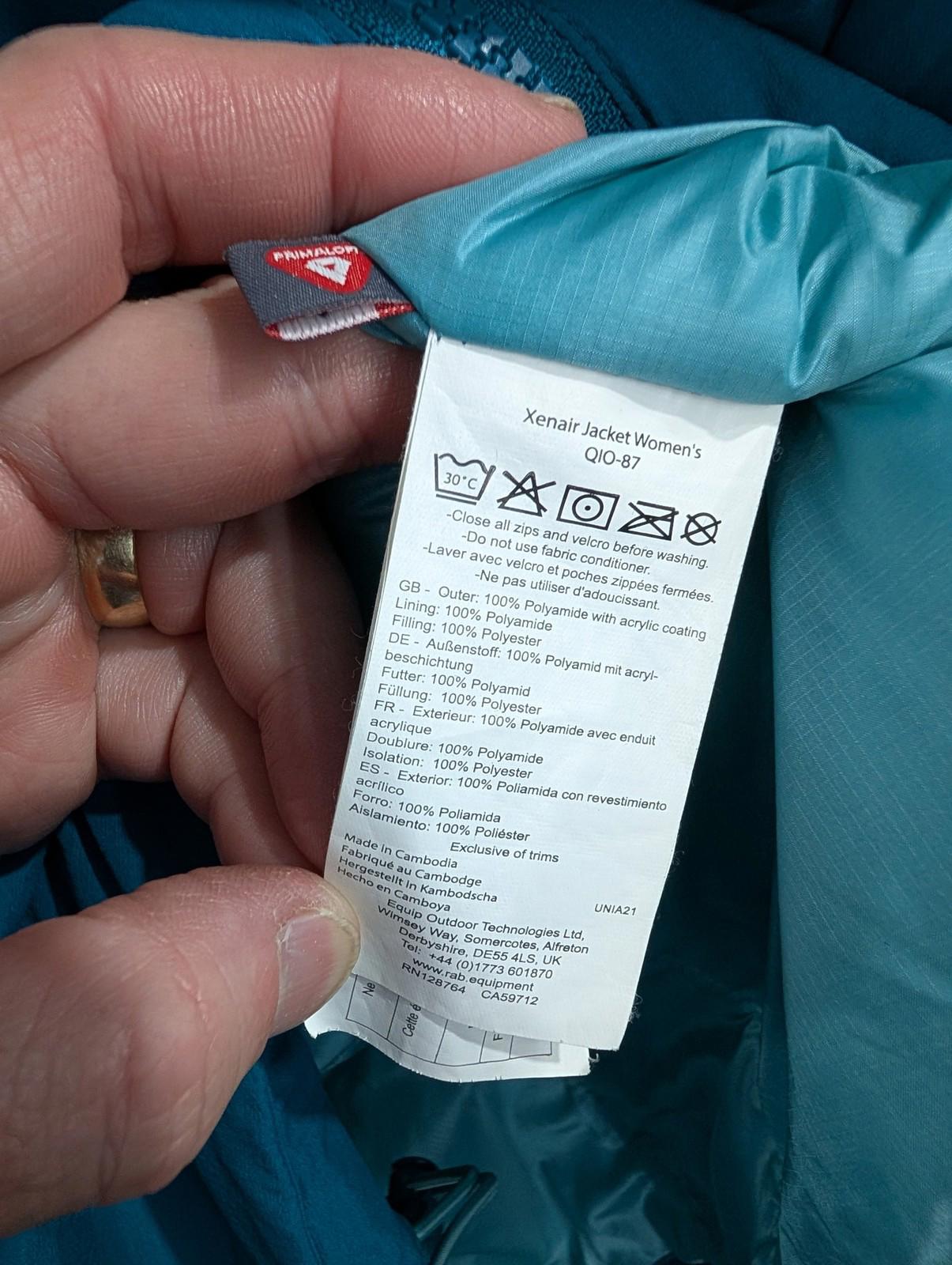Rab Xenair Women Small 10 Jacket Hiking Walking Hooded Teal Blue Pertex Quantum