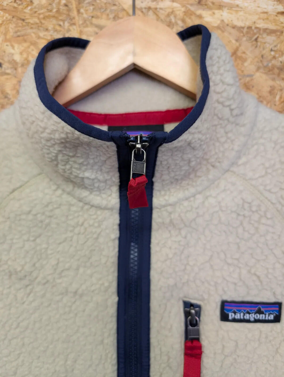 Patagonia Retro Deep Pile Fleece Vest Mens Large Ivory Sherpa Full Zip Outdoor