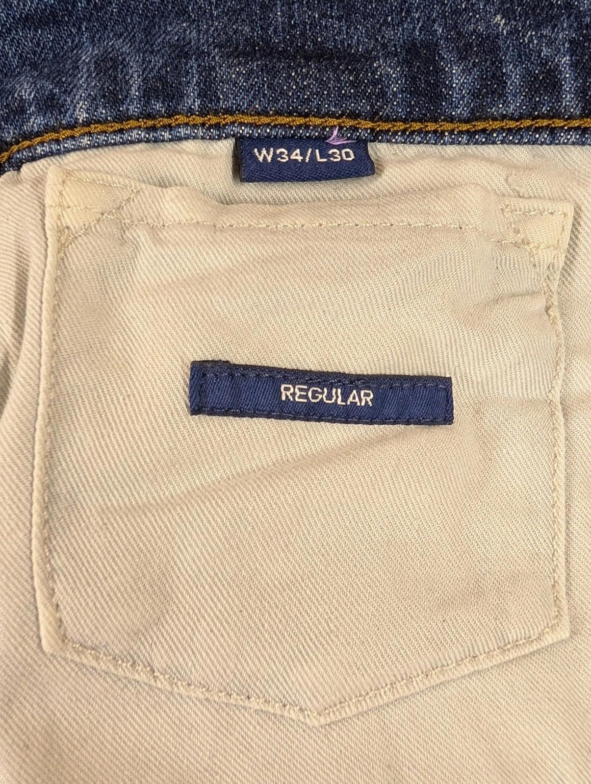 GANT Regular Fit Jeans W34 L30 Men Mid Blue Denim Stretch Zip Fly Regular Fit