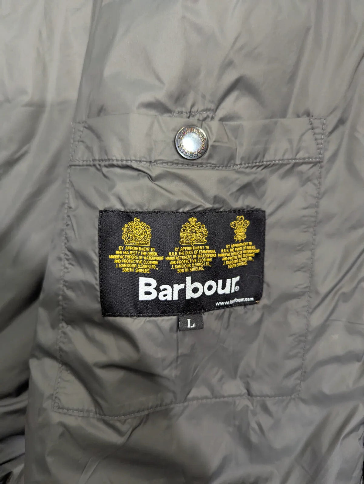 Barbour Gilet Vest Mens Large Charcoal Quilted Puffer Body Warmer Lightweight