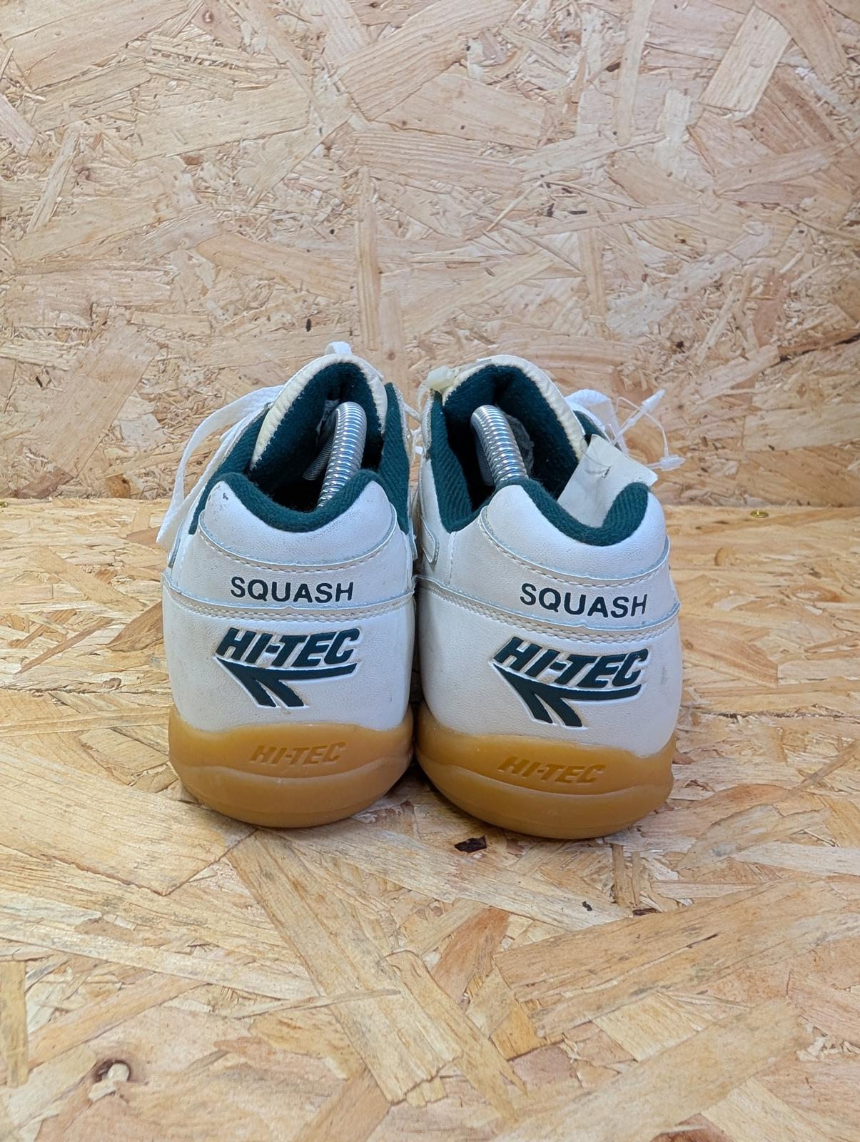 Hi-Tec Squash Classic Indoor Court Shoes Size 9 UK 43 EU Cream Green Suede Lace