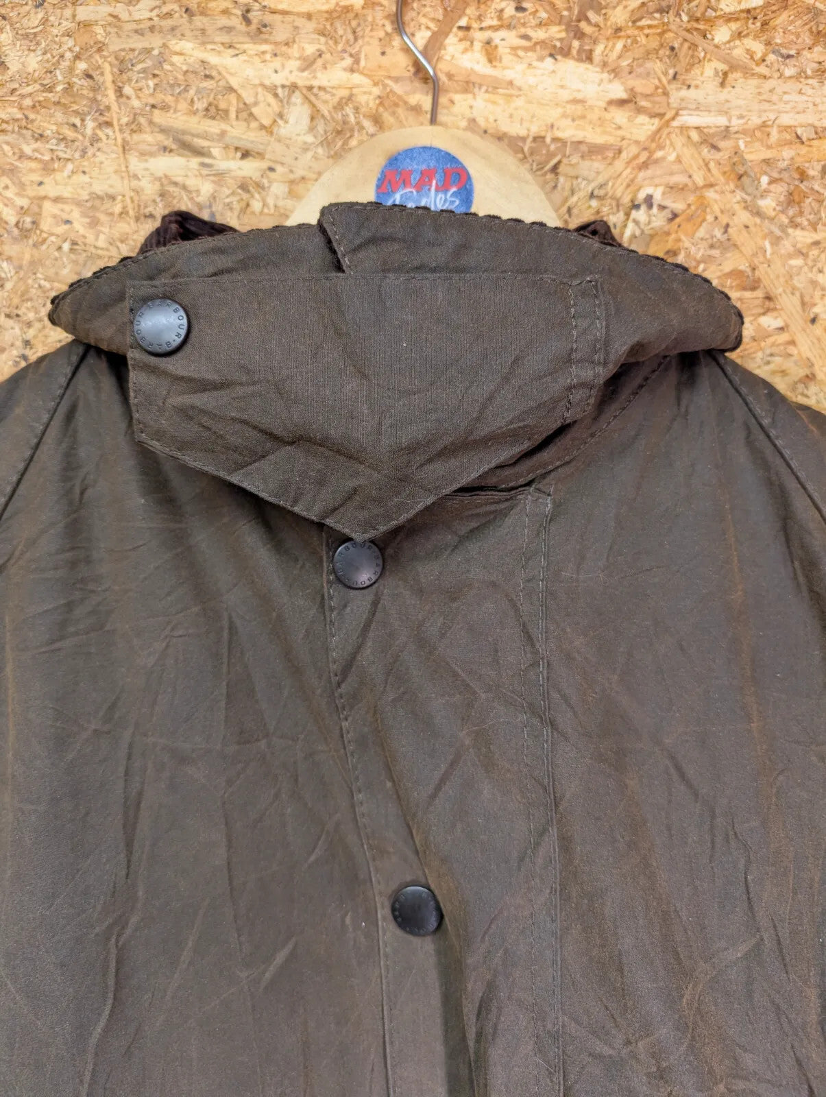Barbour Classic Beaufort Jacket Men C42 Large Brown Green Cord Collar Liner Vest