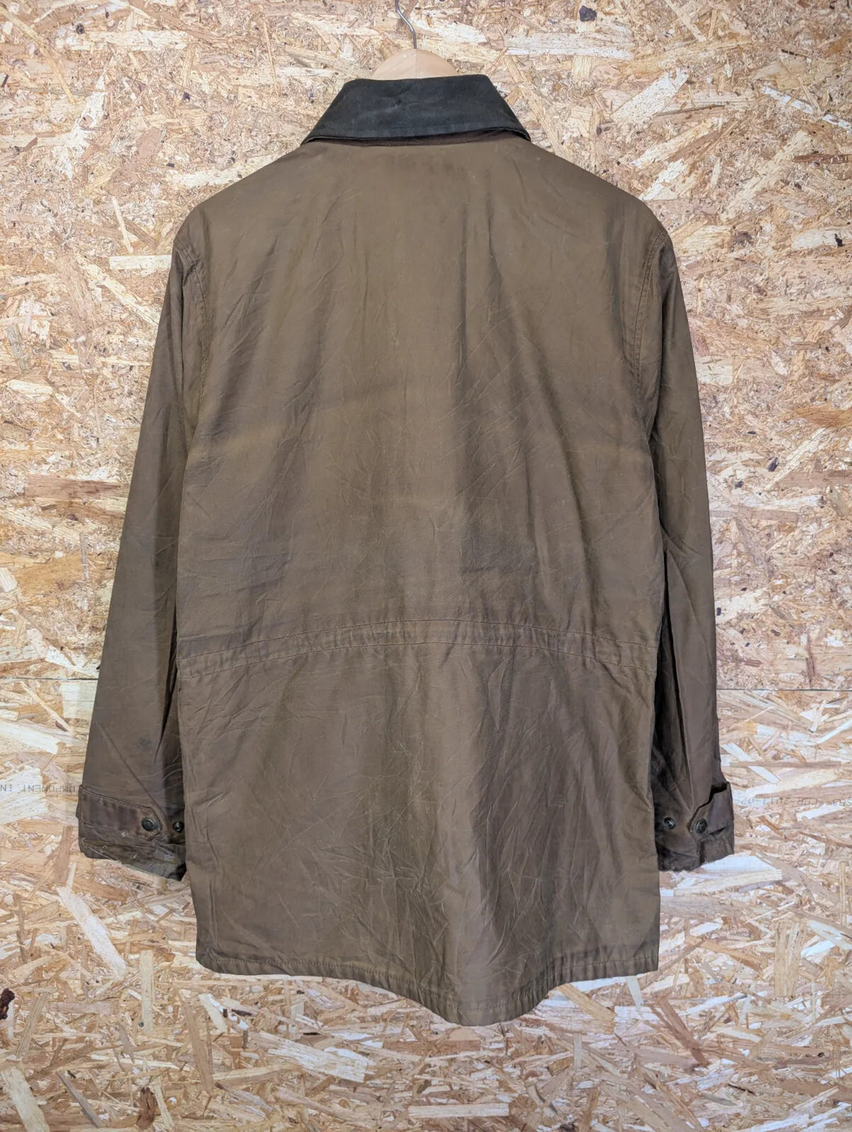 Filson Cover Cloth Mile Marker Coat Mens M Brown Zip 10409 USA Made Lined Wax