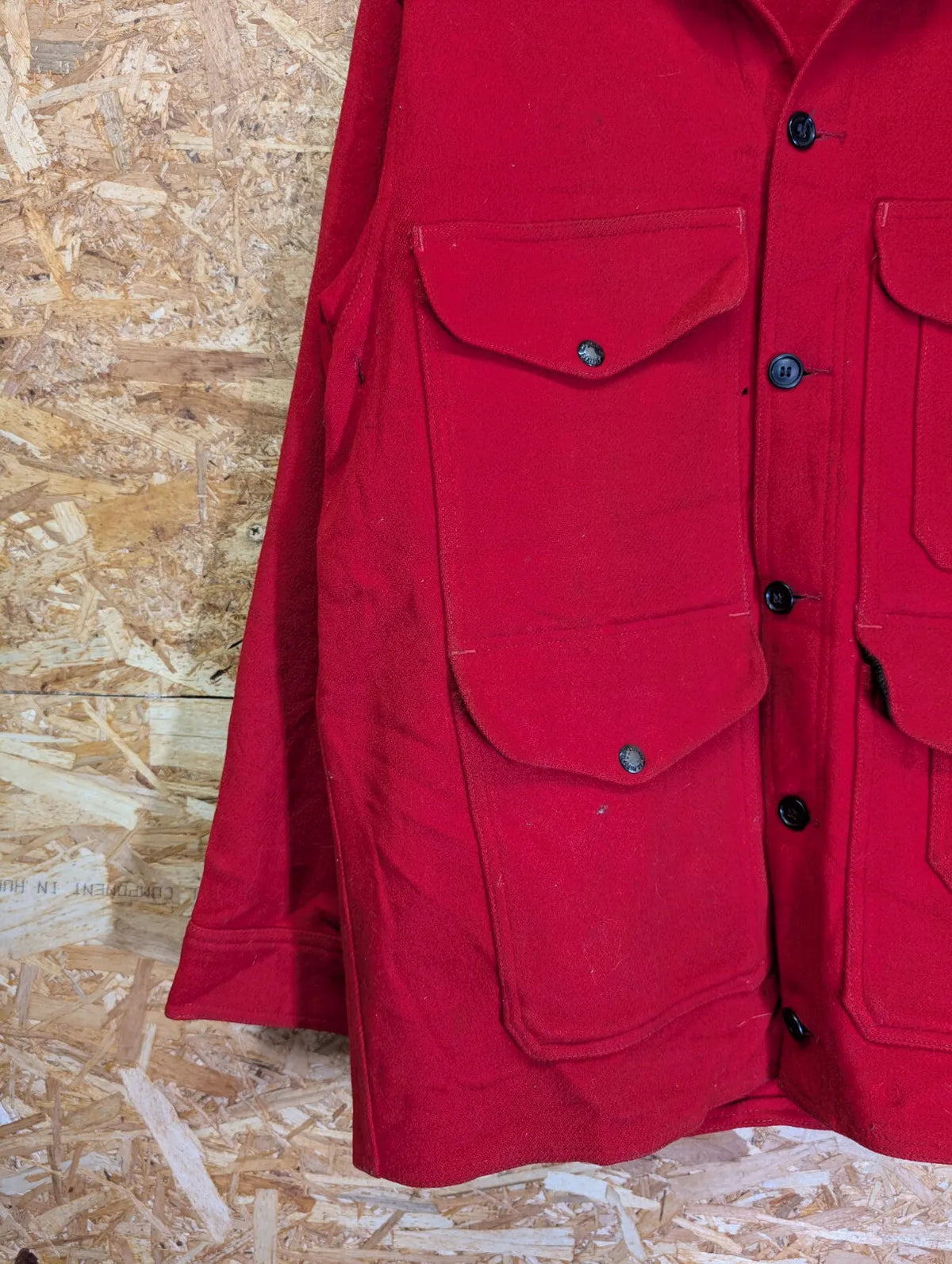 Filson Mackinaw Wool Cruiser Jacket Men Medium Red USA Union Made Vintage 60s