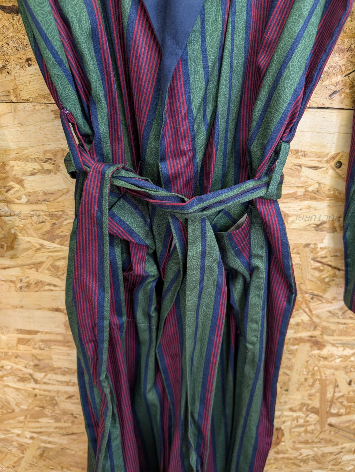 Vintage 90s M&S St Michael Cotton Dressing Gown Smoking Jacket House Robe Large