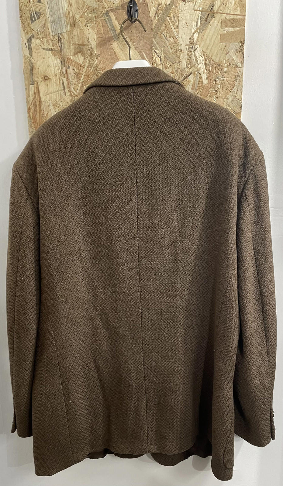 Emporio Armani Mens 2XL Smart Overcoat Jacket Brown 100% Wool Made In Italy