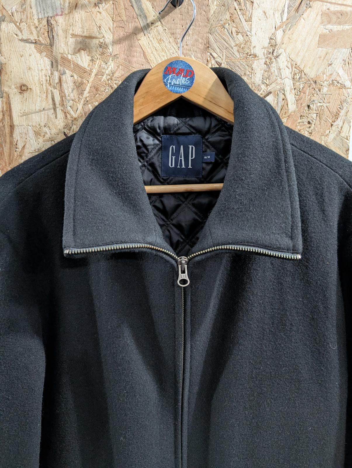 Gap Wool Ranger Jacket Mens Size Medium Bomber Donkey Black Zip Front Vintage