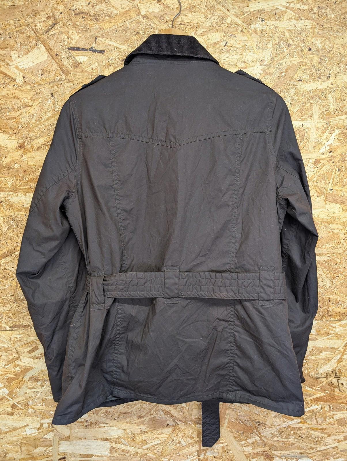 Barbour International Flyweight Jacket UK 12 Women Belted Wax Brown Cord Collar