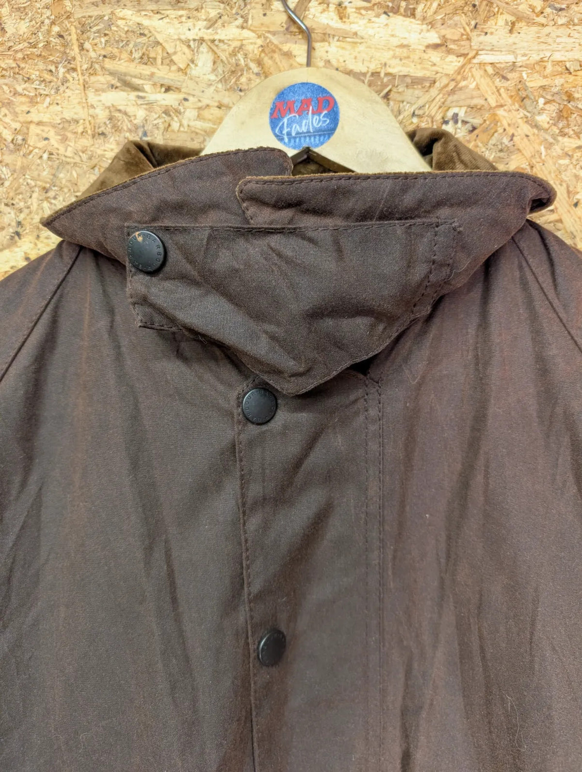 Barbour A885 Vintage Wax Beaufort Jacket Mens Medium Brown Velvet Collar 2000