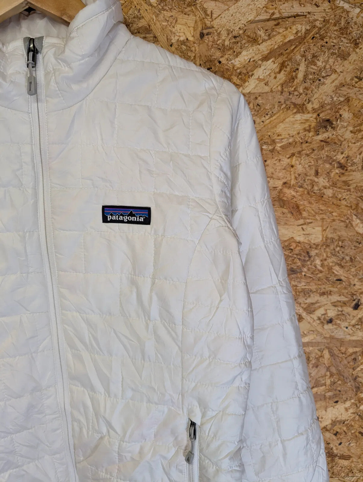 Patagonia Nano Puff Jacket Women Small White Padded Quilted Hiking Walking Trail
