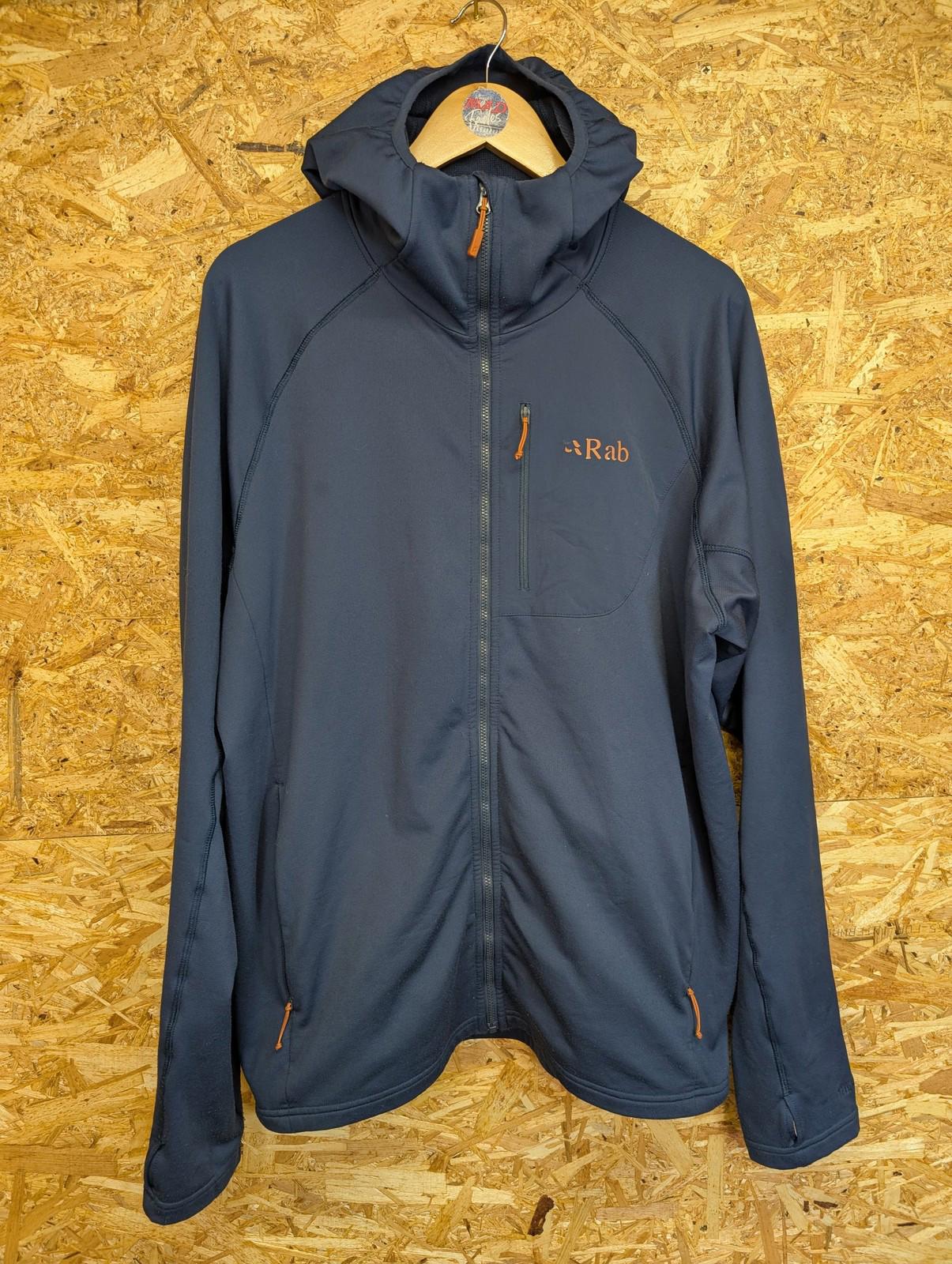 Rab Superflux Hoody Jacket XL Men Thermic Fleece Outdoor Track Navy Blue Zip