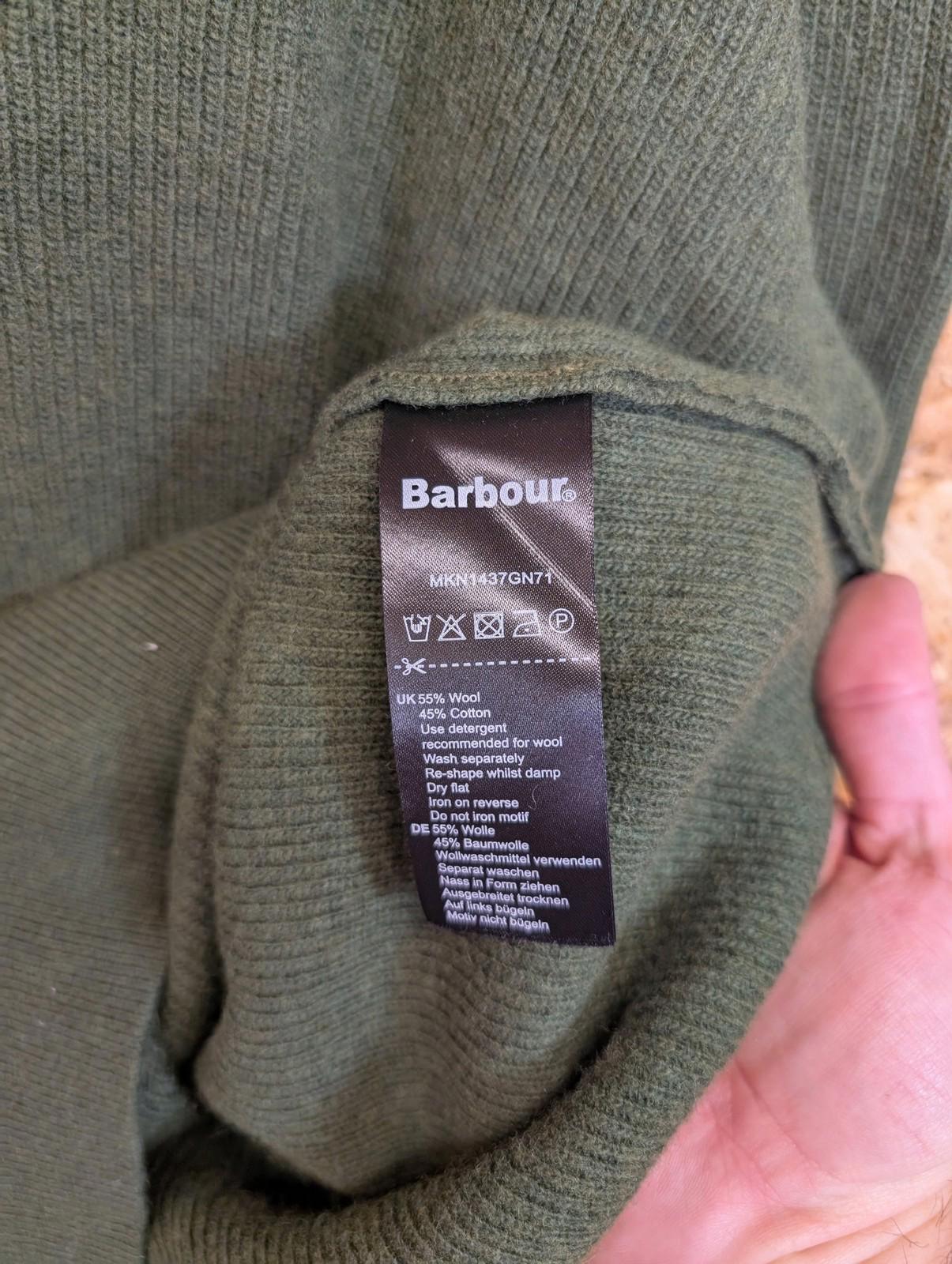 Barbour International Jumper Mens XL Knit Long Sleeve Green Wool Crew Sweater