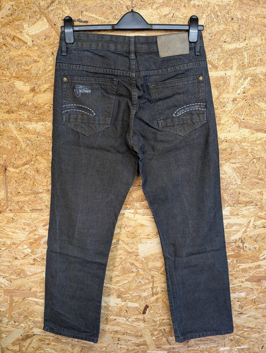 G-Star Raw Jeans W32 L32 Men Straight Fit Italy Black Grey Denim Y2K Vintage