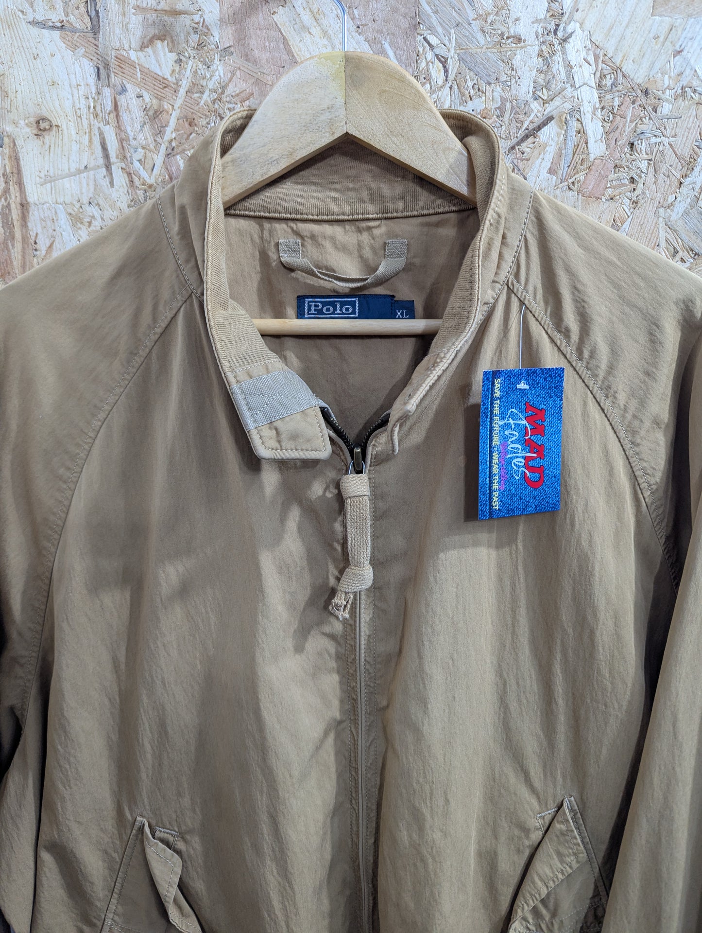 Ralph Lauren Polo Harrington Canvas Chore Jacket Workwear Beige Tan Mens XL