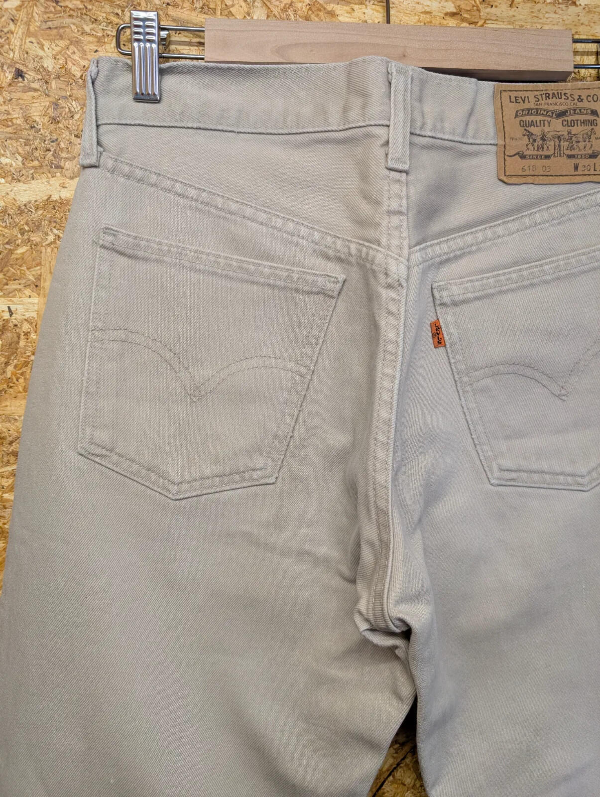 Vintage Levis 618 Jeans Men W30 L32 Beige Stone Wash Orange Tab Straight Leg 90s