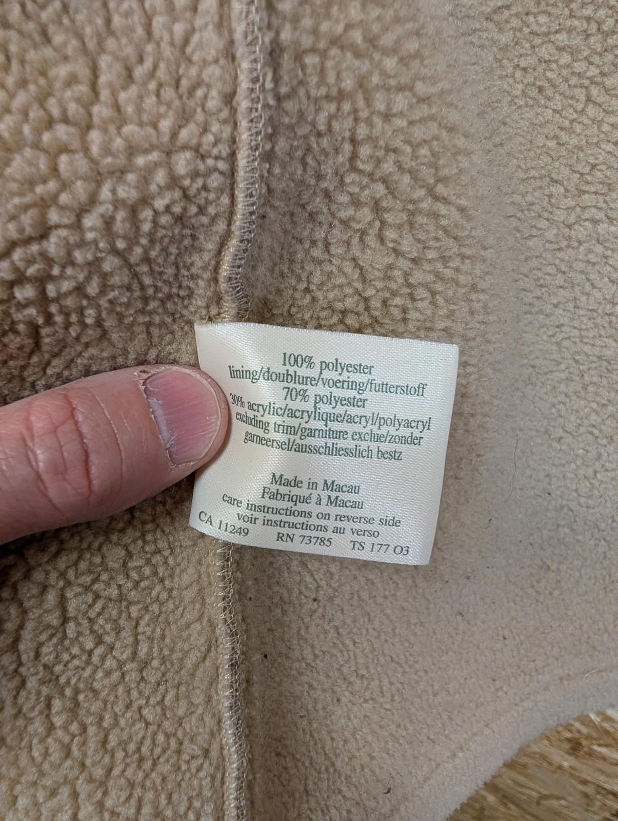 Laura Ashley Jacket Medium Women Faux Shearling Beige Button Vintage Warm Winter