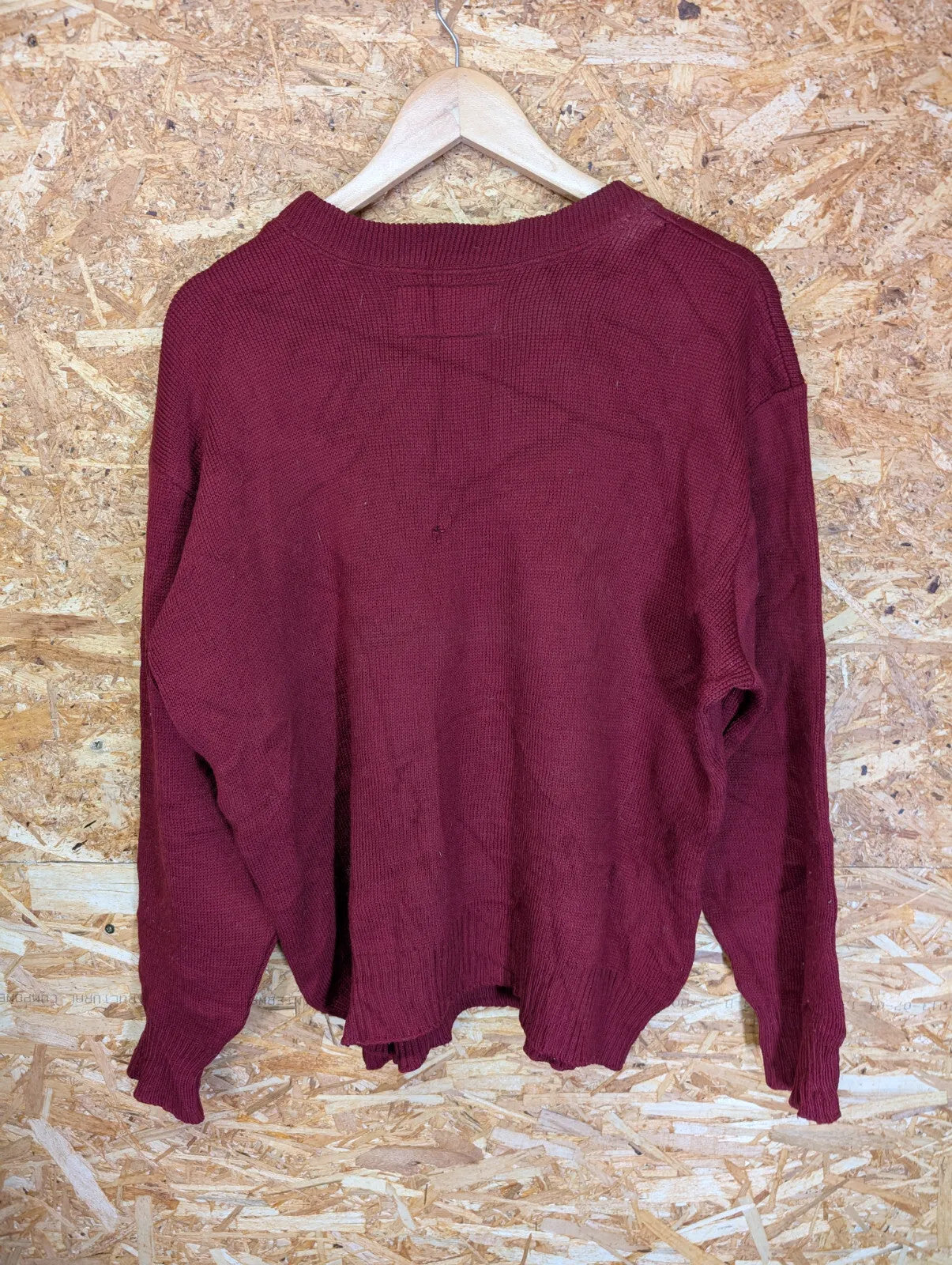 Filson Knitted Jumper Men Large Burgundy Wool Sweater Style 702 USA Made Vintage