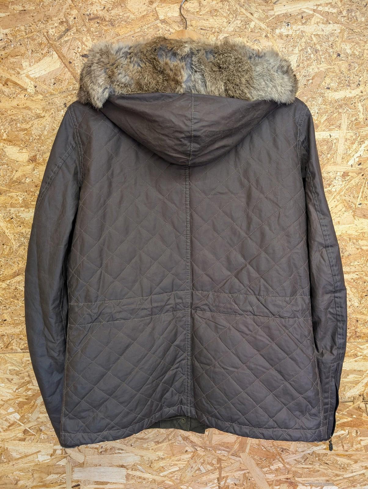 Belstaff Gold wax Jacket Size 12 Women 44 Quilted Brown Fur Trim Hood Biker