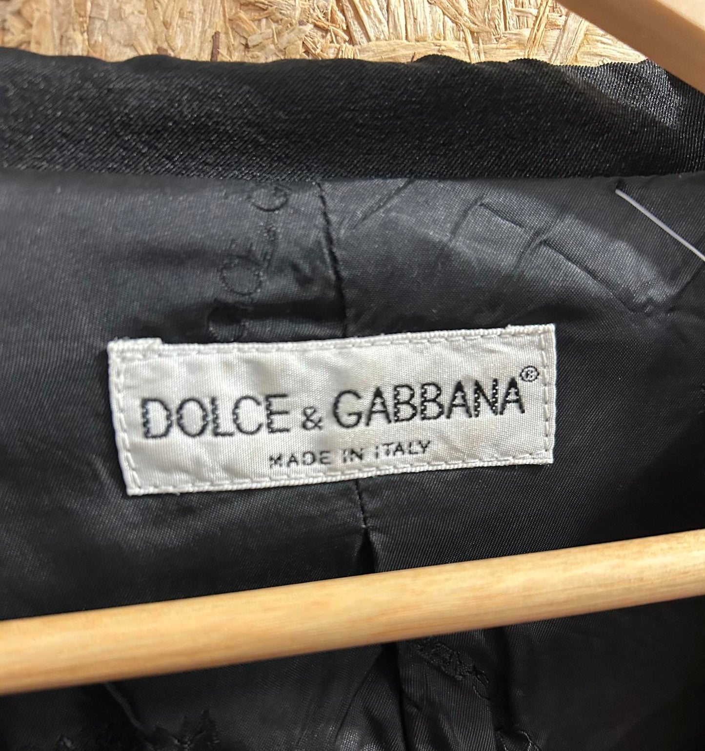 Dolce Gabbana Blazer Jacket Size 10-12 Designer Black Vintage Y2K Made Italy D&G