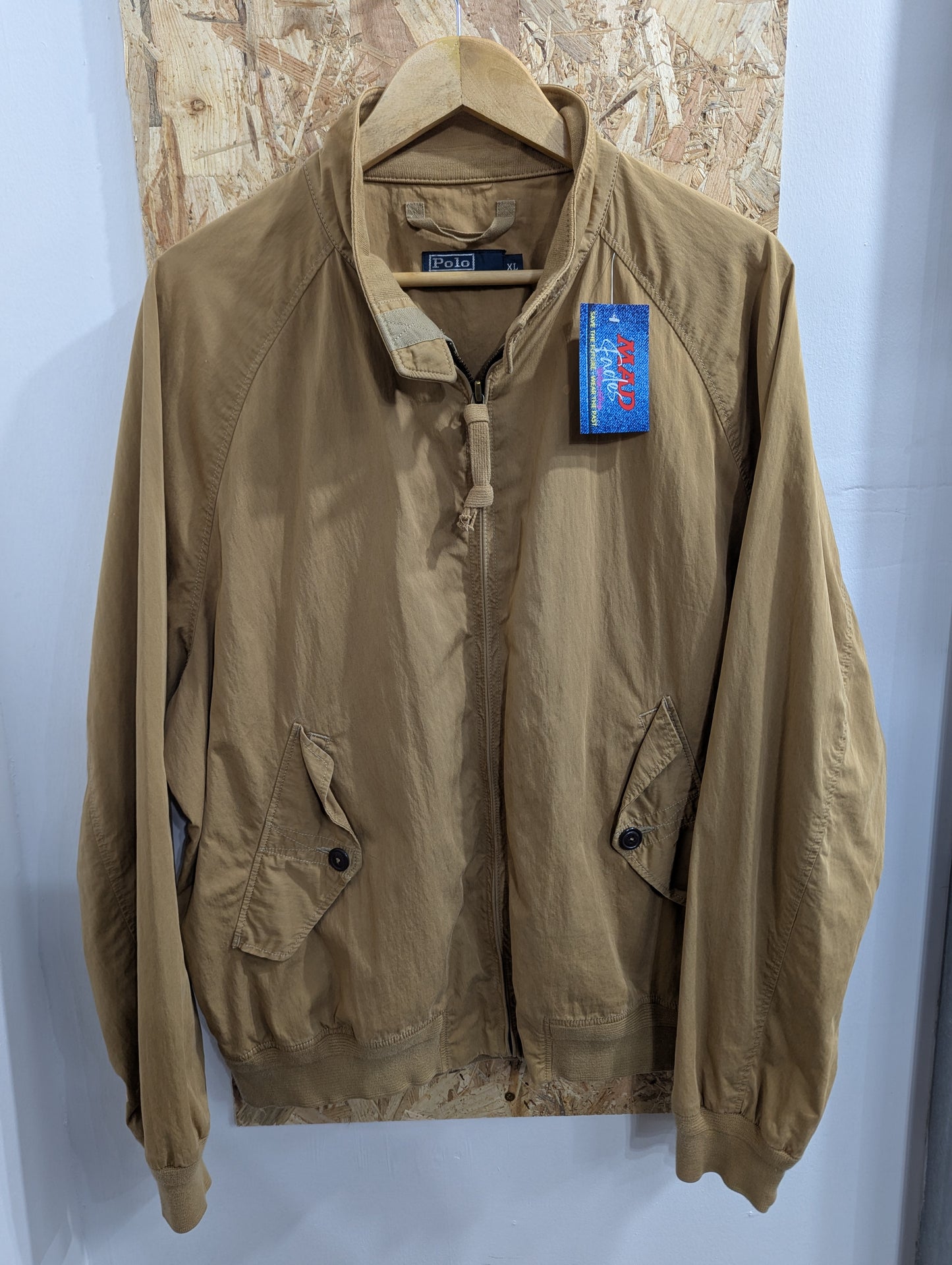 Ralph Lauren Polo Harrington Canvas Chore Jacket Workwear Beige Tan Mens XL