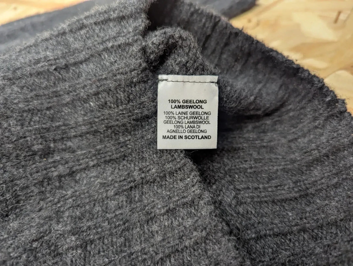 Filson Jumper Men Large Charcoal Grey Lambswool Crew Neck Pullover Made Scotland