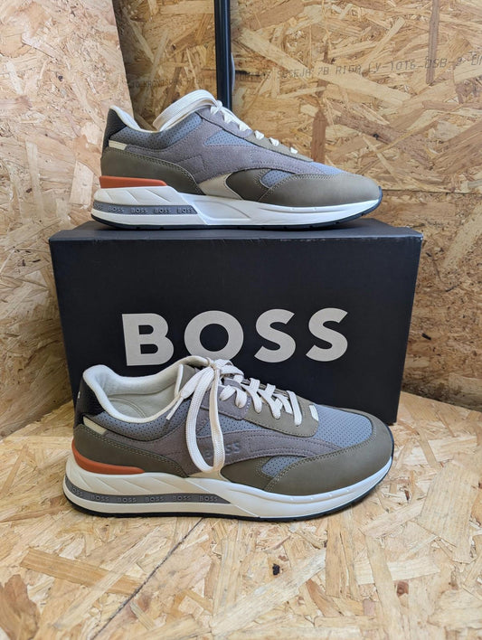 Boss Kurt Runn Mens Trainers UK 8 EU 42 Light Pastel Green Lace Up Box Worn Once