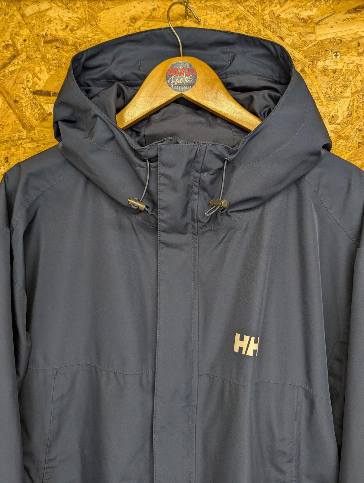 Helly Hansen Tech Jacket 2XL Men Waterproof Outdoor Coat Navy Blue Windbreaker