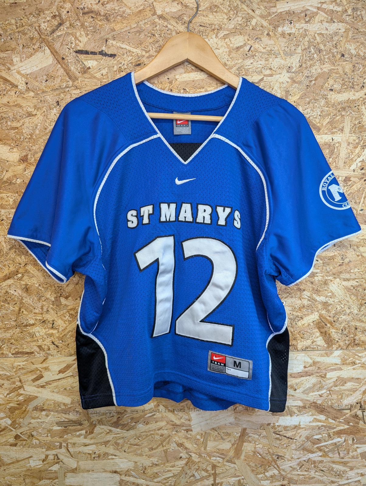 St Marys Lacrosse Jersey Womens Medium College Top Vintage 90s Nike Blue Black