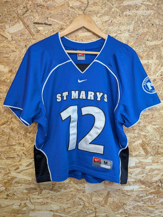 St Marys Lacrosse Jersey Womens Medium College Top Vintage 90s Nike Blue Black