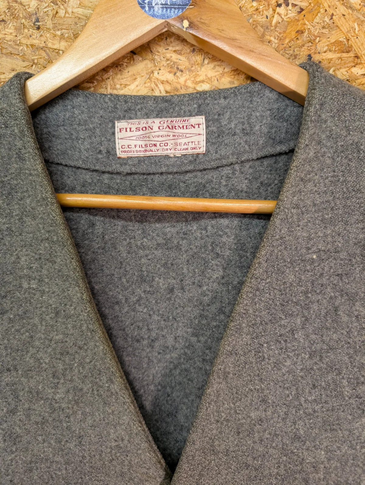 Filson Mackinaw Wool Vest Mens XL Heather Grey Body Warmer USA Made Gilet